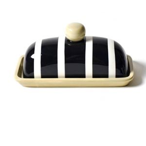 Black Plank Domes Butter Dish